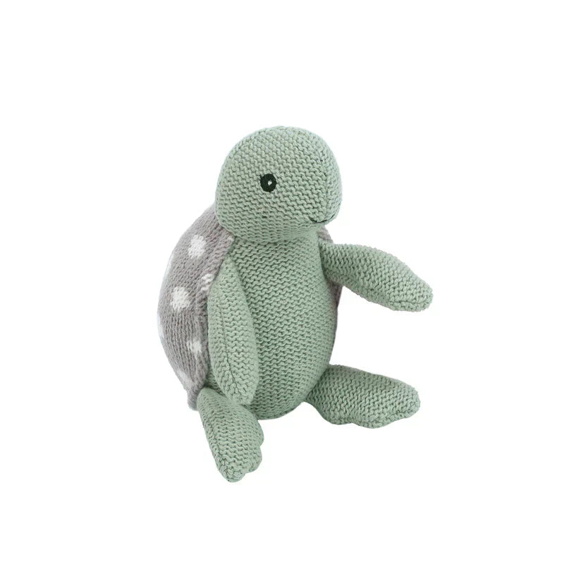 Mon Ami Taylor Turtle Knit Rattle