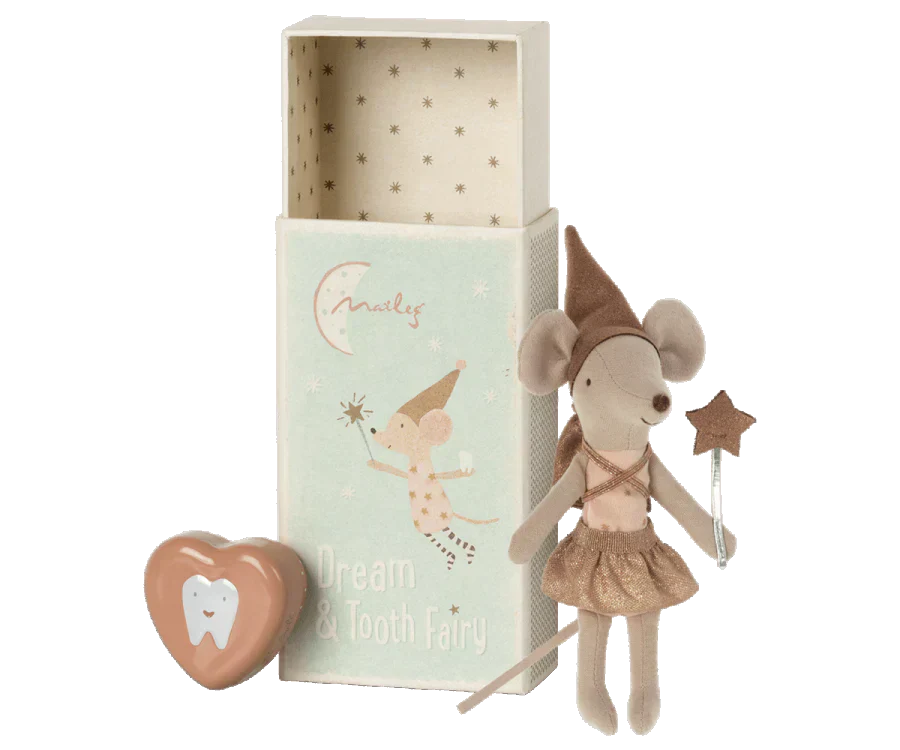 Tooth Fairy Mouse In Matchbox - Rose