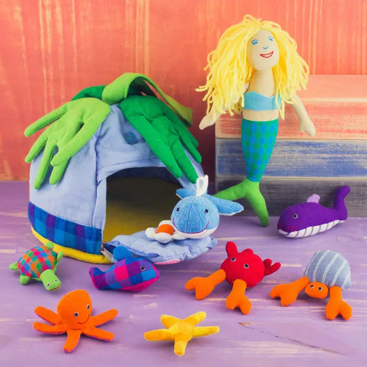 Mr Ellie Pooh Organic Cotton Playhouse Mermaid and Friends
