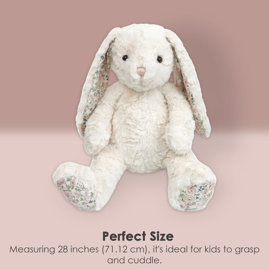 Mon Ami Faith Cream Floral Bunny Plush Toy