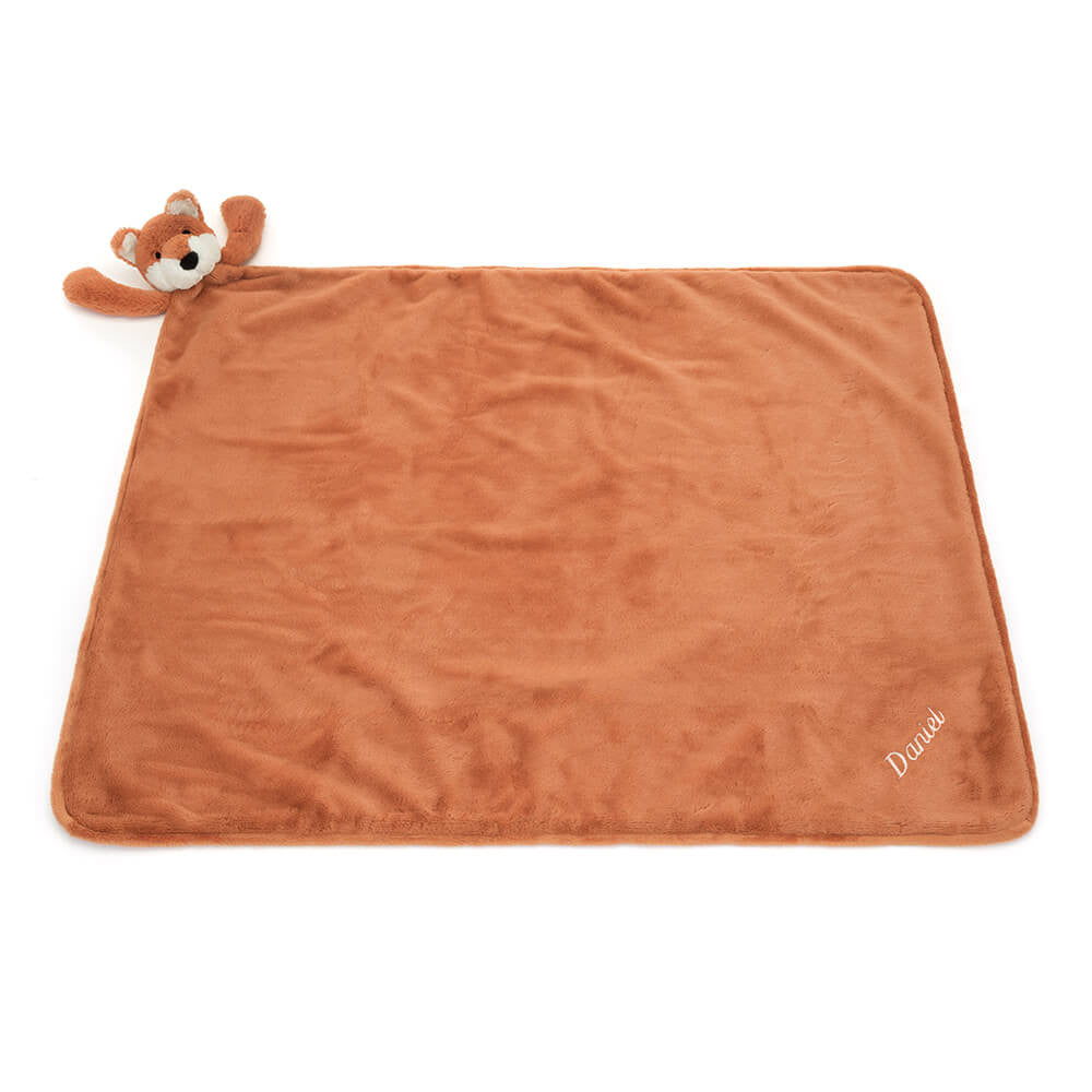 Personalised Bashful Fox Cub Blankie